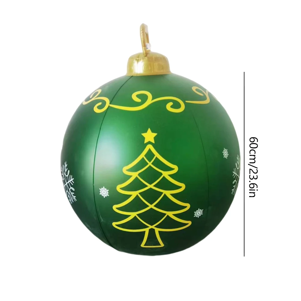 60CM Xmas Decorative Ball Water-Proof Christmas Inflatable Ball Colorful Versatile Indoor/Outdoor Decor