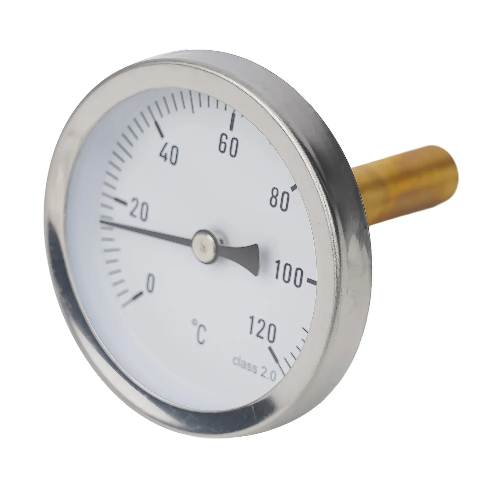 Grill Thermometer Copper Sheath 1/2" Axial Screw-in Boiler Heating 120&deg;C Water Temperature Gauge Bimetallic