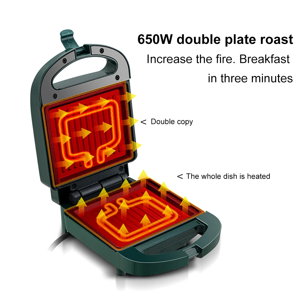 Electric Sandwich Maker Egg Omelette Pan with Non-Stick Coating Light Food Making Machine Portable Multifunctional for Breakfast 6