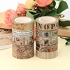 NEW 1PC 10M Decorative Vintage Kraft Script Newspapers Stamps Map Masking Washi Tape Adhesive Stickers Cute Journal Stationery 3