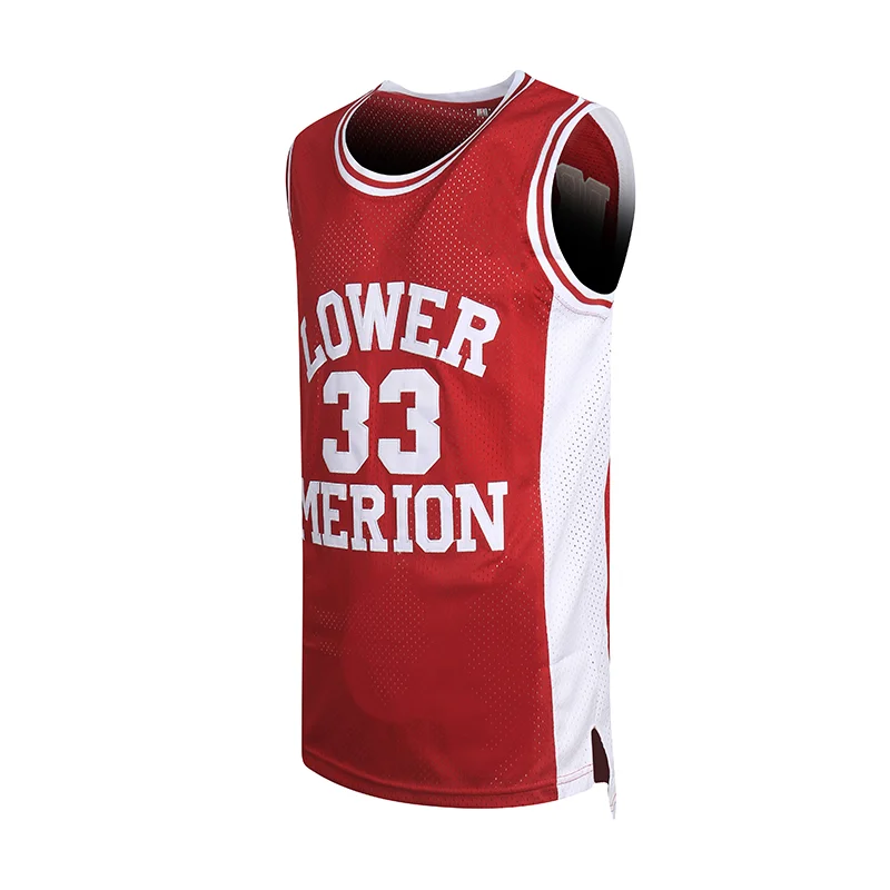 Basketball jerseys high school Lower Merion 33 Bryant jersey Sewing embroidery Cheap High Quality Outdoor sportswear Red basketball jerseys