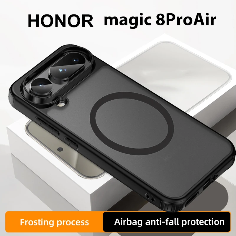For Honor Magic 8 Pro Air: Magnetic Translucent Matte Shockproof Case