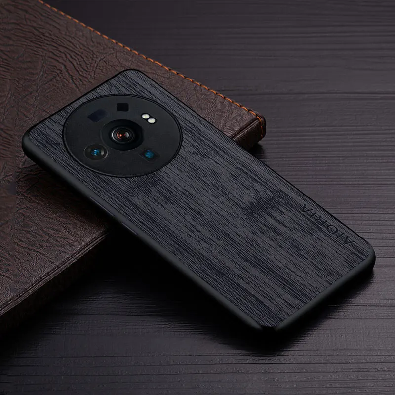 Luxury Bamboo Wood Pattern Leather Flip Case Cover