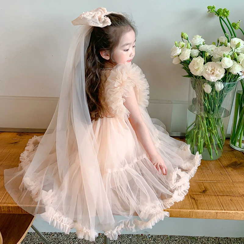 

Toddler Baby Lolita Mesh Dress For Kids Princess Girls Boutique Ruffles Party Gown Ballerina Dancing Vestido Outfit