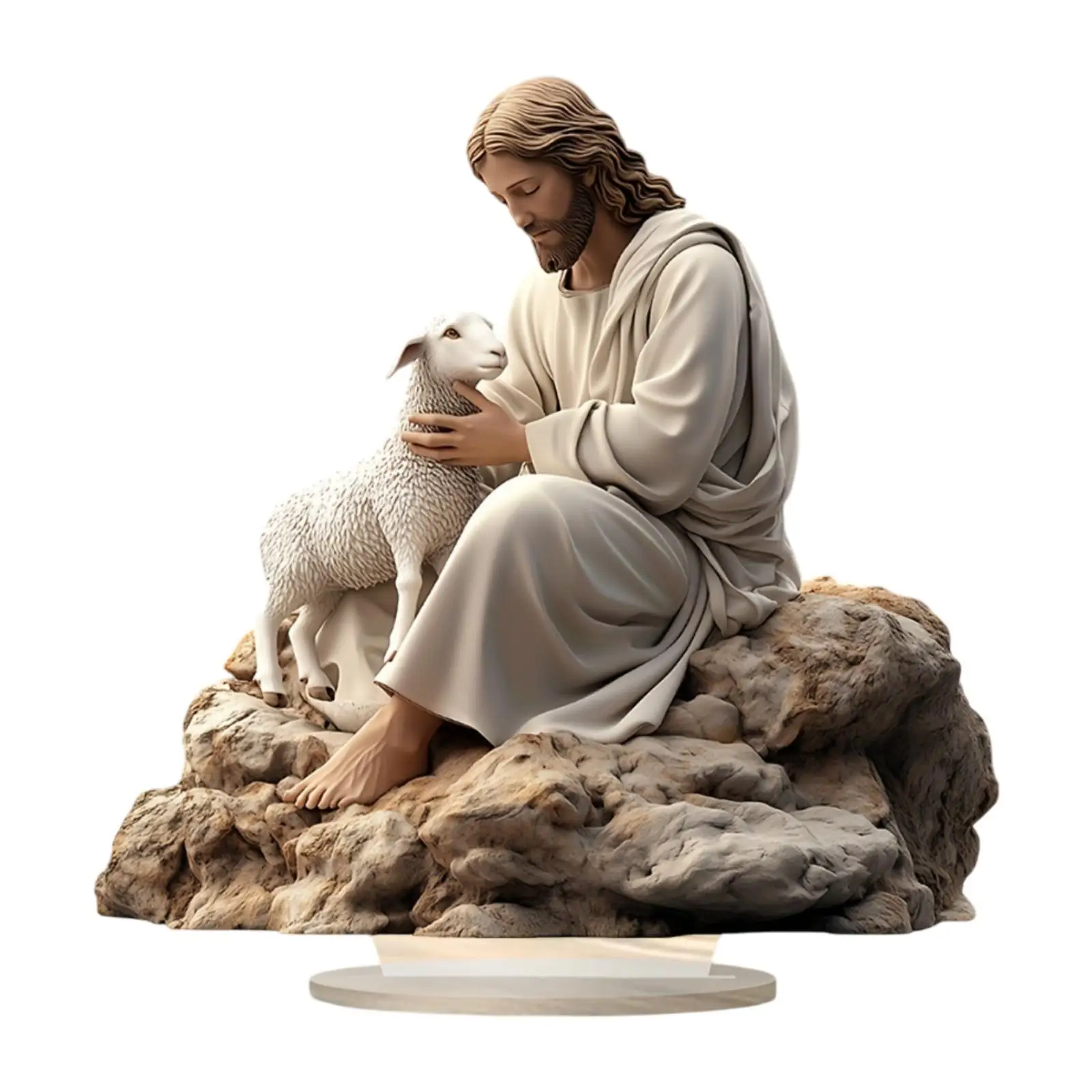 Christmas Jesus Sheep Table Decor 2D Flat Acrylic Figurine for Christmas Christmas Jesus Sheep Table Decor 2D Flat Acrylic Figurine for Christmas