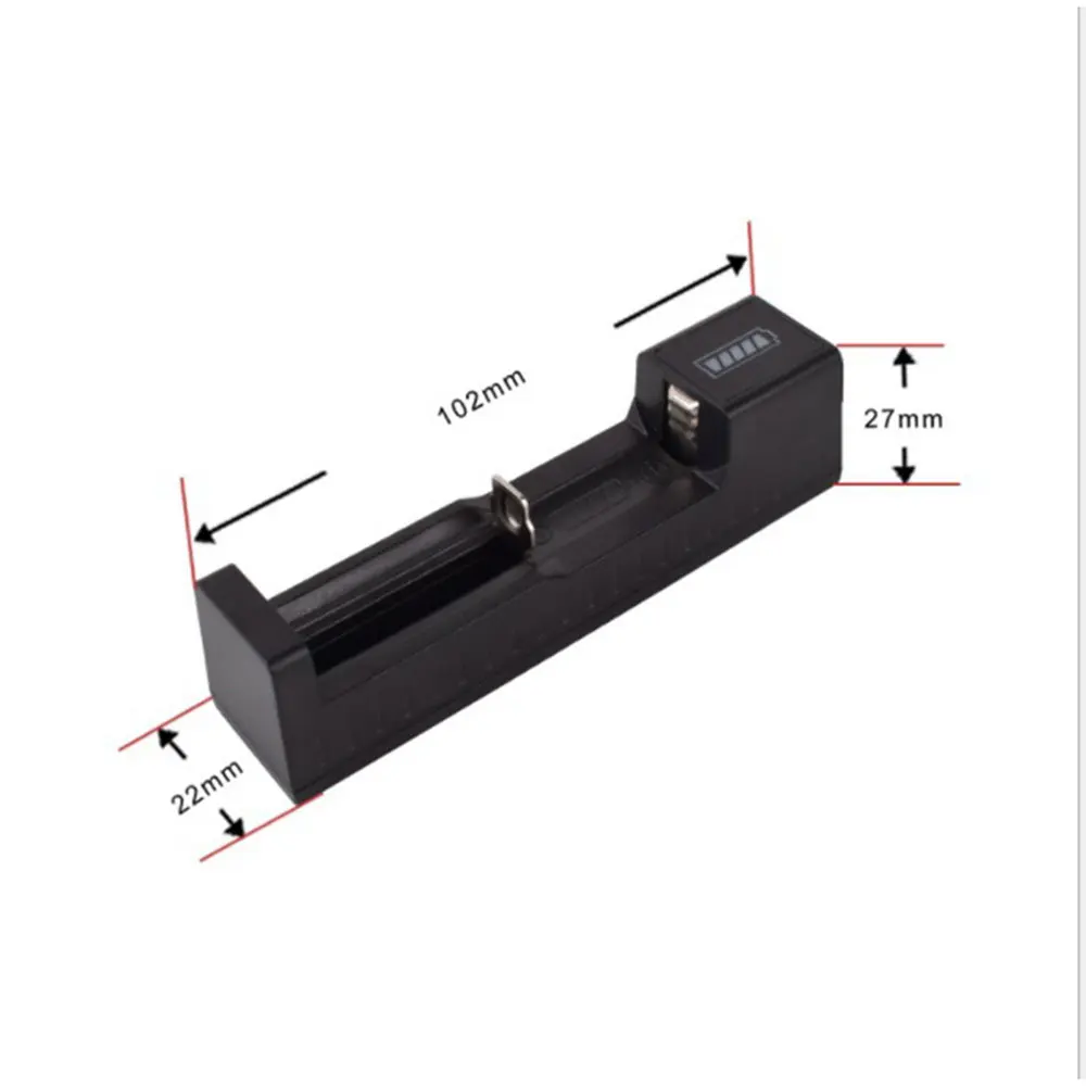 USB Battery Charger Adapter LED Smart For Rechargeable Batteries Li-ion 18650 26650 14500 18500 16650 Universal 1 Slot