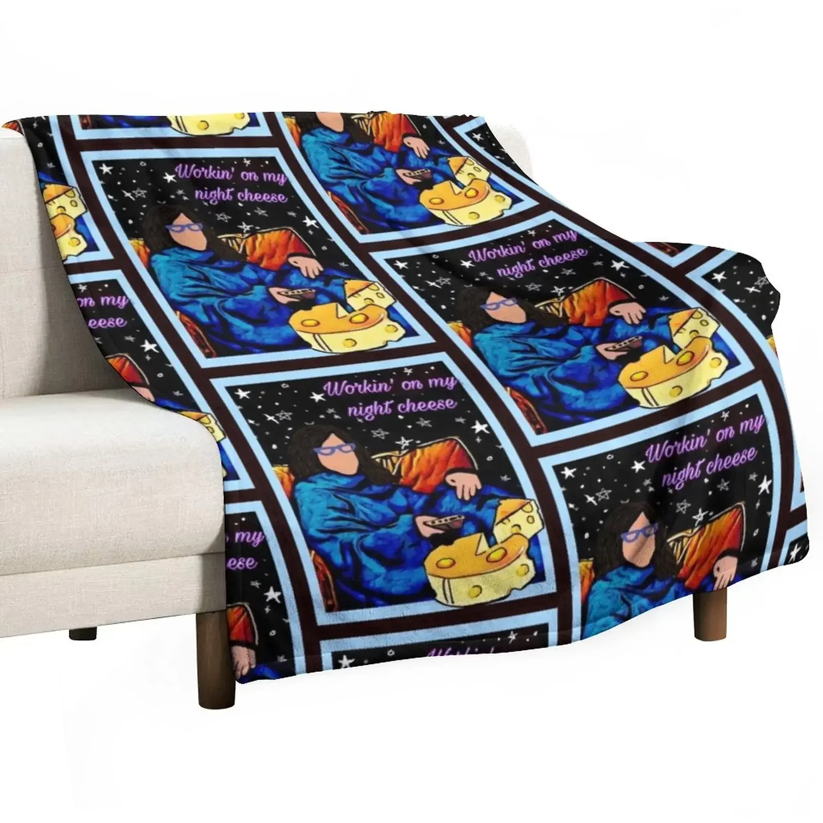 

New Workin' on my Night Cheese: Liz Lemon. Throw Blanket halloween Cute Plaid Bed Blankets Sofas Of Decoration Blankets
