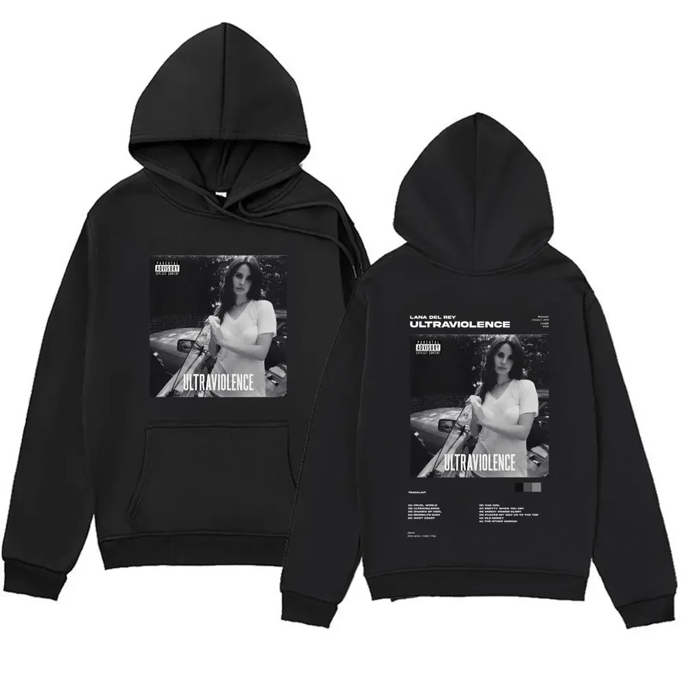 

Singer Lana Del Rey Hoodies Ultraviolence Music Ablum Print Sweatshirt Men Women Hip Hop Vintage Punk Harajuku Hoodie Streetwear