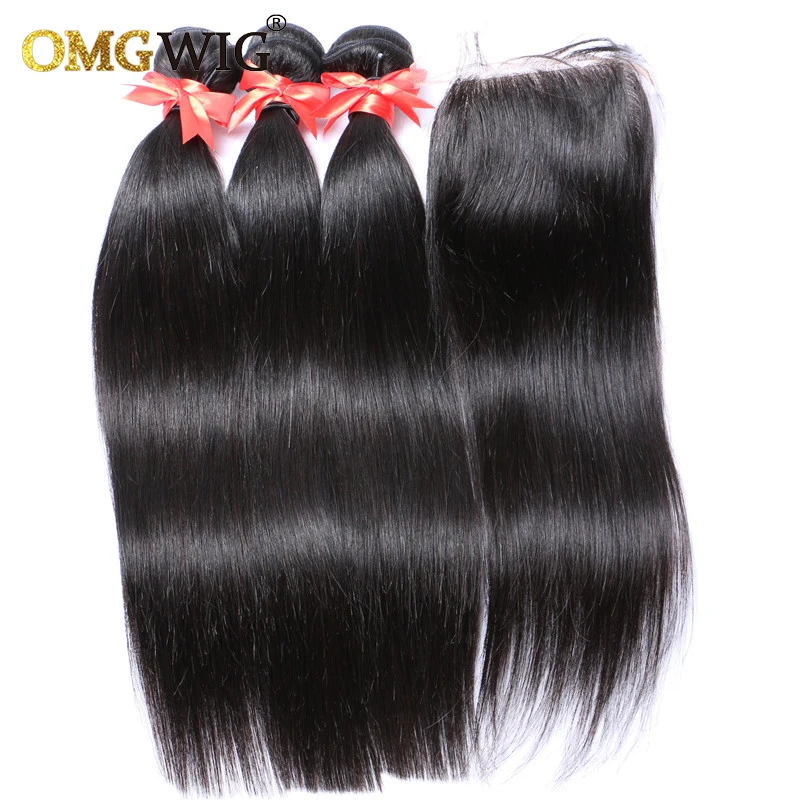 Natural Color Hair Bundles With 13x4 HD Frontal Straight Brazilian Human Hair 13X6 Frontal Brazilian