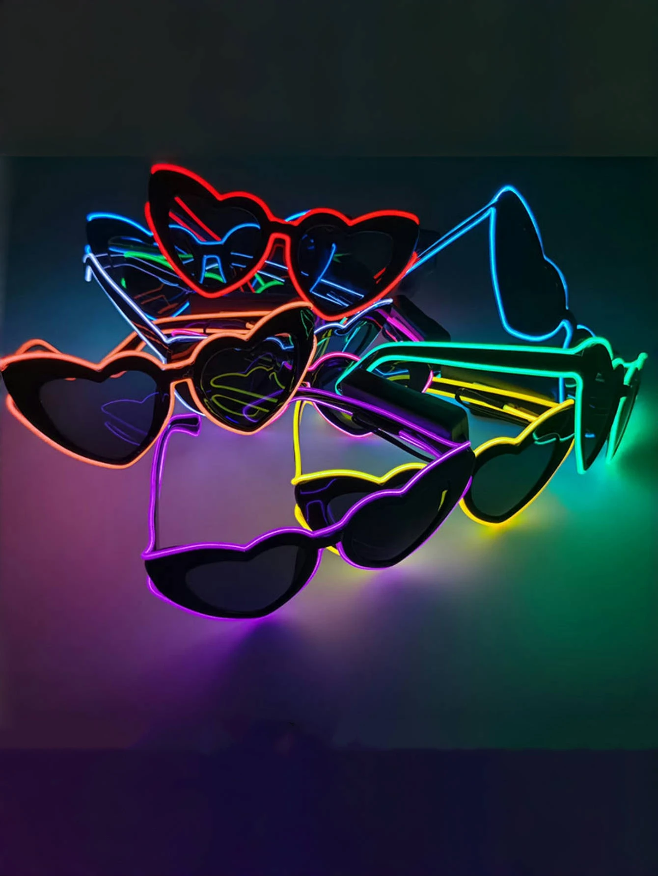 Dazzling love for heart, science and technology, luminous glasses, LED disco dancing, luminous KTV bar, electric syllable atmosp 2