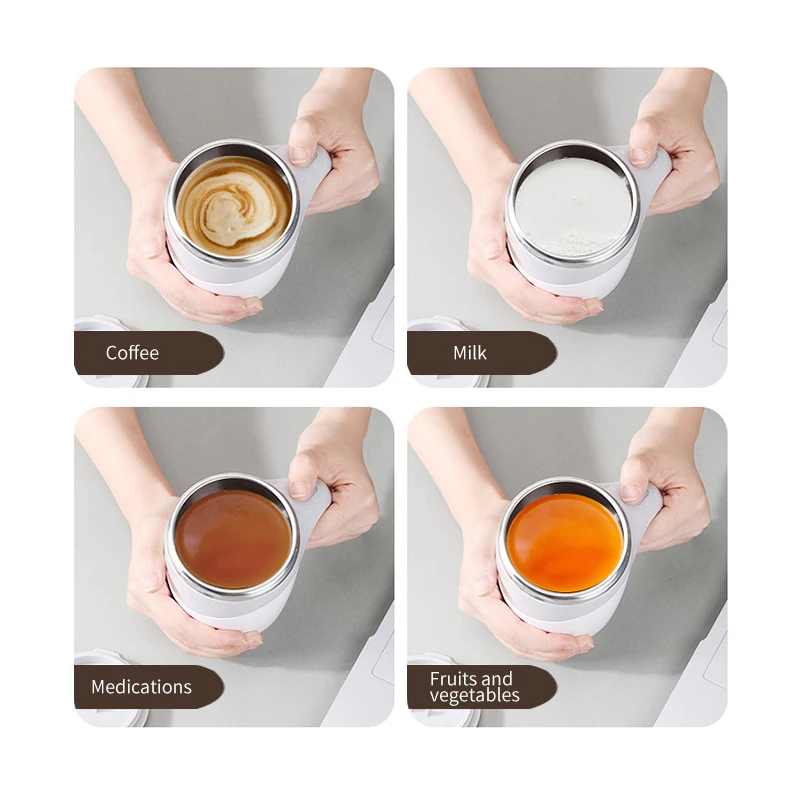 Automatic Rotating Stirring Coffee Cup 304 Stainless Steel USB Rechargeable Magnetic Stirring Cup Home Office Milk