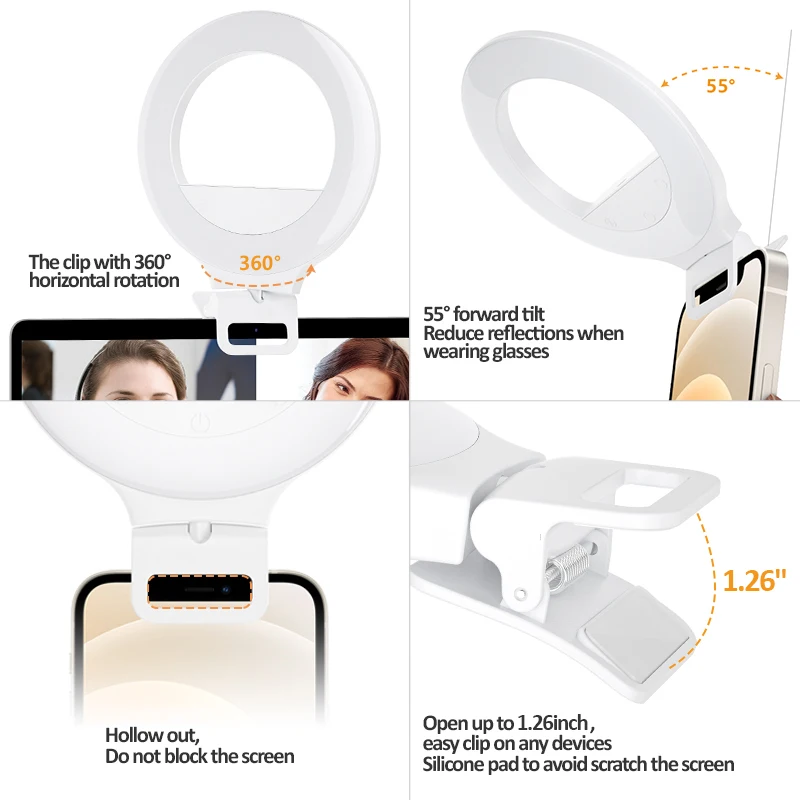 2021 Newest Rechargeable Portable Control 55 Forward Tilt Professional Led Ring Light For Selfie