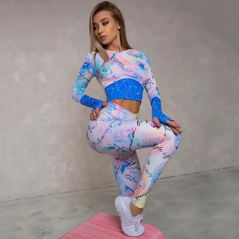 Letter Print Fashion Women's Yoga Sports Suit - Image 5