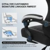 Gaming Chair, Computer Office Chair with Pocket Spring Cushion, Linkage Armrests and Footrest, High Back Ergonomic 6