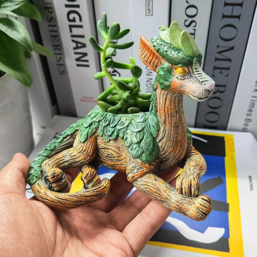 Creative Dragon Tree Succulent Planter – Resin Garden Statue 5