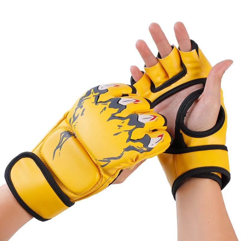 Boxing Gloves Half-finger Adult Sanda Training MMA Fighting UFC Muay Thai Fighting Sandbag Men's and Women's Boxing ...