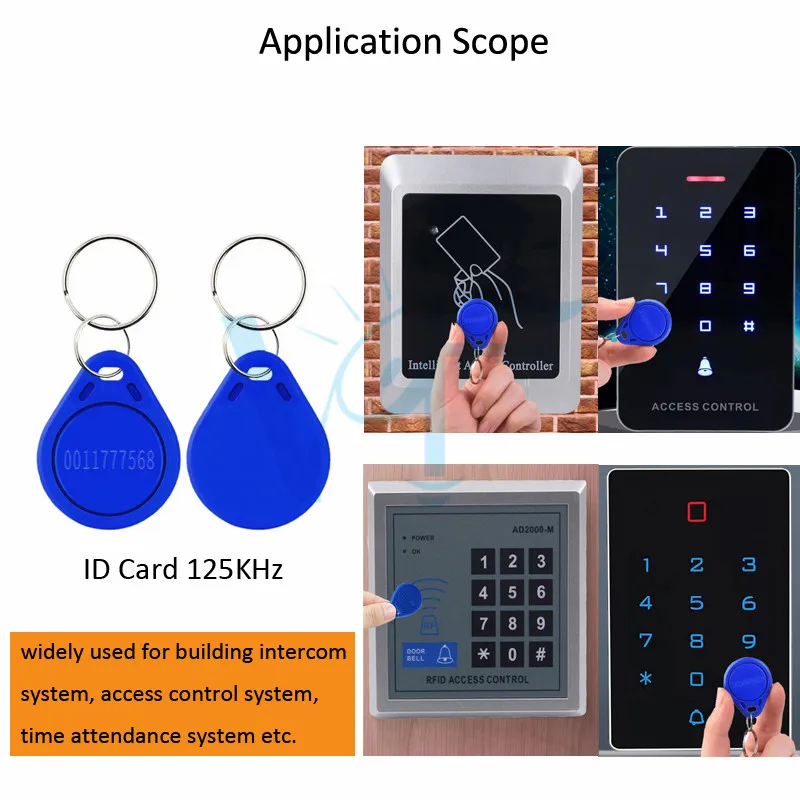 100PCS/Lot 125KHz ID Key Tags Electronic Access Control Card Management Keyfobs For Building Intercom Time Attendance System