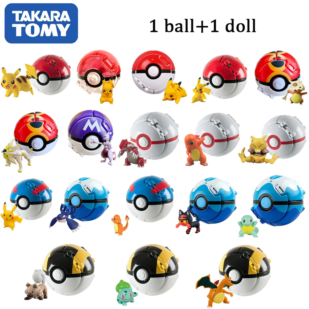 18 Styles Pokemon Elf Ball Anime Figure Pikachu Charmander Litten Rockruff Pokeball Pocket Children Toys Kids Gift Games Dolls Aliexpress