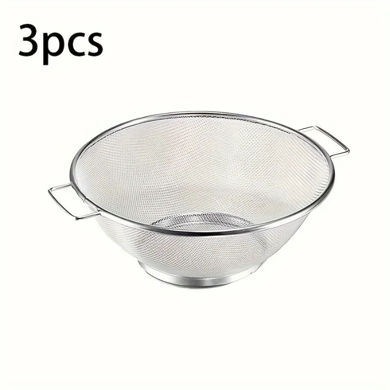 Stainless Steel Mesh Colander Set with Handles