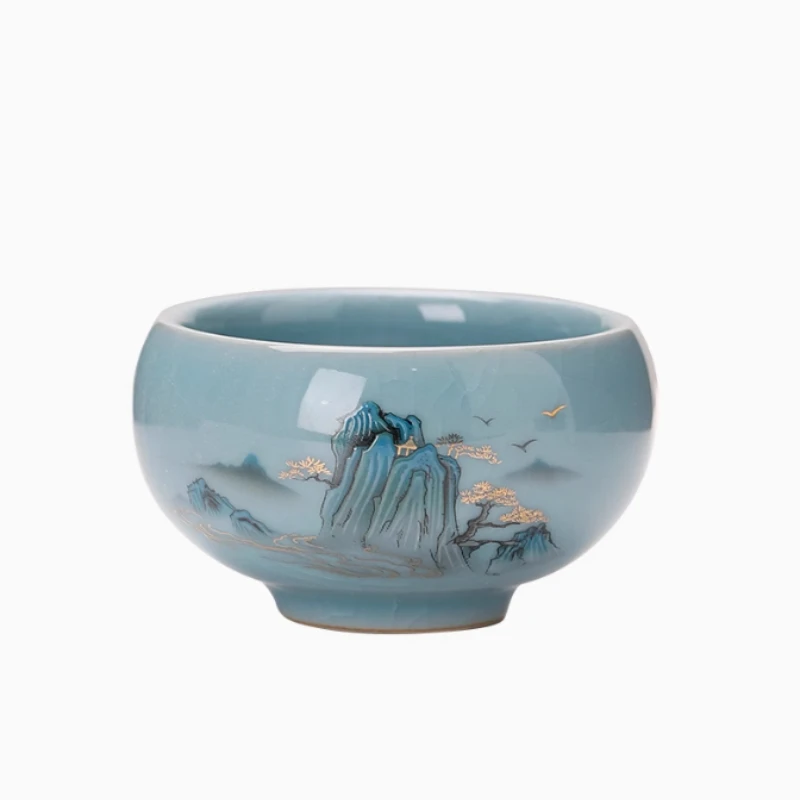 1pc Chinese Ceramic Tea Set Household Ceramic Drinking Tea Cup Tea Tasting Cup Tea Room Decoration Household Tea Utensils