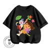 Fun Boys Girls Fashion T-shirt Dora Animated Cartoon Printed Kids T-shirt Hip Hop Boys Clothes White Short Sleeve Shirt Top 4