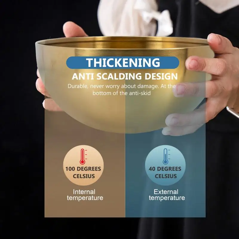 Golden Bowl Stainless Steel Salad Or Soup Bowl 11 Cm