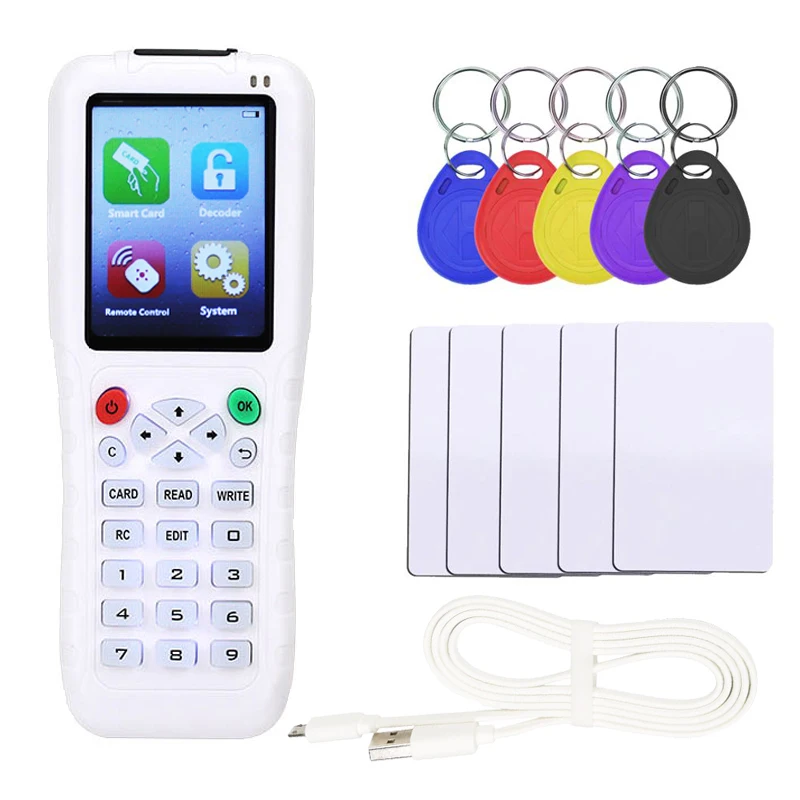 Rfid Card Writer Rfid Copier Writer Rfid Card Cloner Rfid Card Reader Writer Rfid Duplicator Reader Rfid Card Duplicator 125KHz 13.56 Rfid Key Fob Programmer T5577 UID Rewritable Key Cards USB