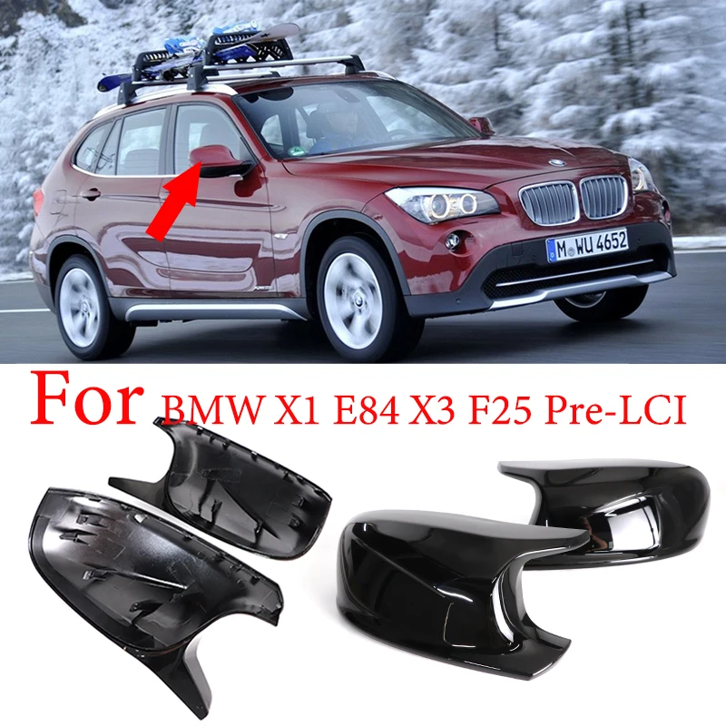 2Pcs Glossy Black carbon pattern Rear Side View Mirror Covers Shell  Replacement For BMW X3 F25 X1 E84 Pre-LCI 2010 2011-2013 - AliExpress