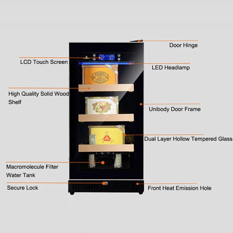 Factory New Cigar Cabinet Freezer Constant Temperature Wine Tea Humidor Parquet Luxury Cigar Storage Cabinet Fridge