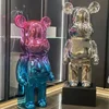 Gradient Bear Figure Plating Violent Bear 50/80cm Statues Large Mirror Sculpture Creative Luxury Living Room Decoration Ornament 2