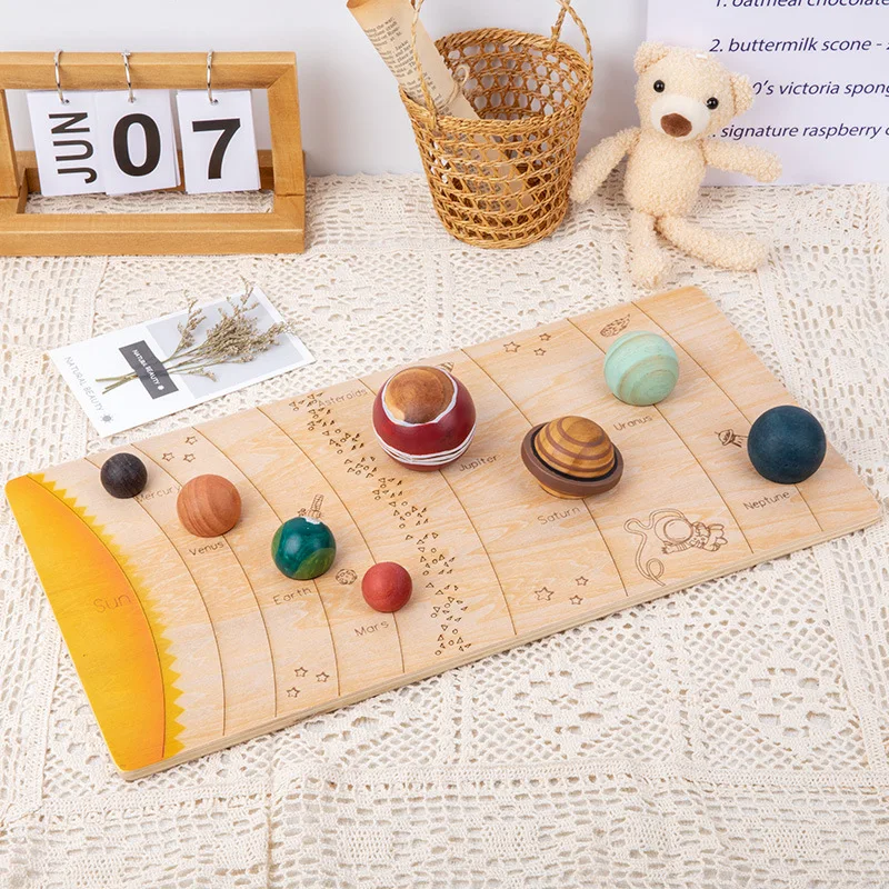 

Wood Eight Planets Matching Board Jigsaw Puzzle Universe Solar System Science Cognition Montessori Teaching Aids Education Toy