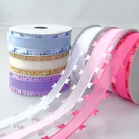 2.5cm x 20yd Colorful Love Heart Organza Ribbon for Handmade Bow Craft Wedding Valentine’s Day Decor Gift Floral Packing