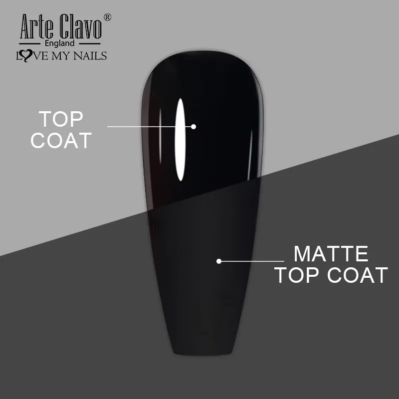 Arte Clavo Top Gel Polish 15ml Semi Permanent Varnish Function Gel Base Super Top Coat Transparent Gel Nails Soak Off Gel