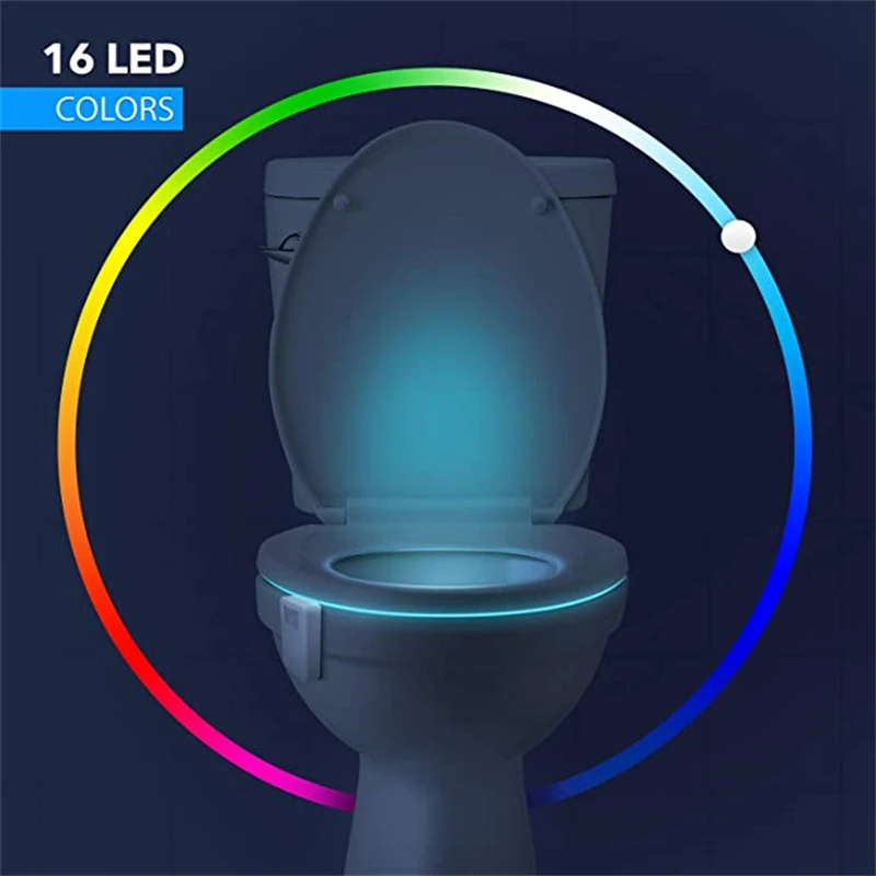 wall night light Led 16 Colors Smart PIR Motion Sensor Toilet Seat Night Light Waterproof Backlight Lighting For Toilet Bowl WC Bathroom Washroom Night Lights