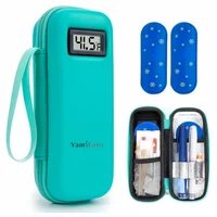 Refroidisseur d'insuline avec affichage de la température – Sac réfrigéré pour médicaments avec 2 blocs de glace pour stylo à médicaments diabétiques, voyage, usage quotidien 1
