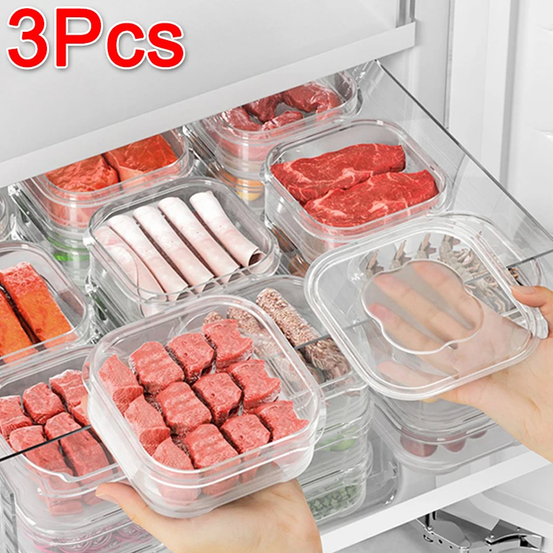 10pcs Refrigerator Frozen Meat Box Storage Box Food Classification