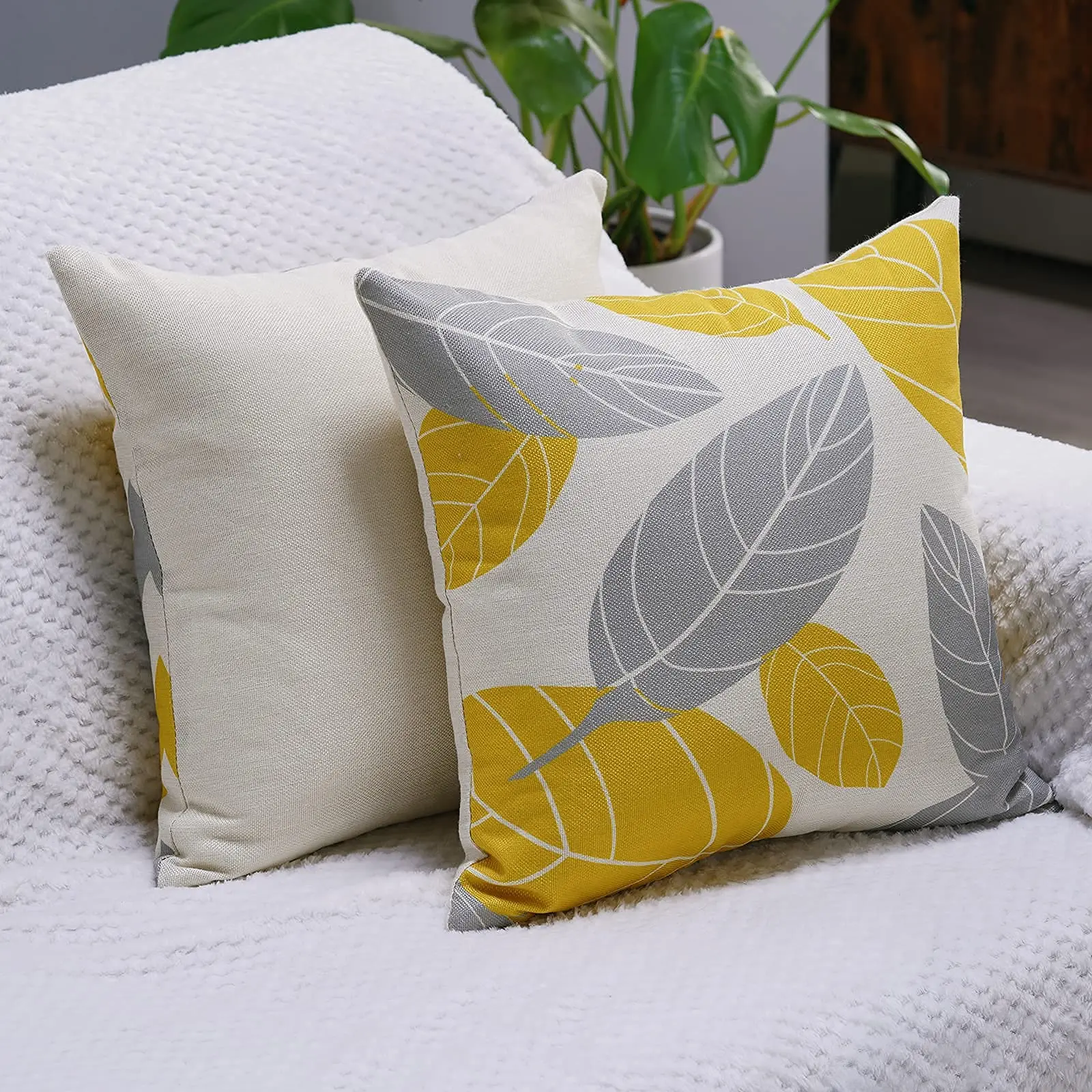 Nordic yellow gray geometric linen pillowcase sofa cushion cover home decoration can be customized for you 40x40 50x50 60x60