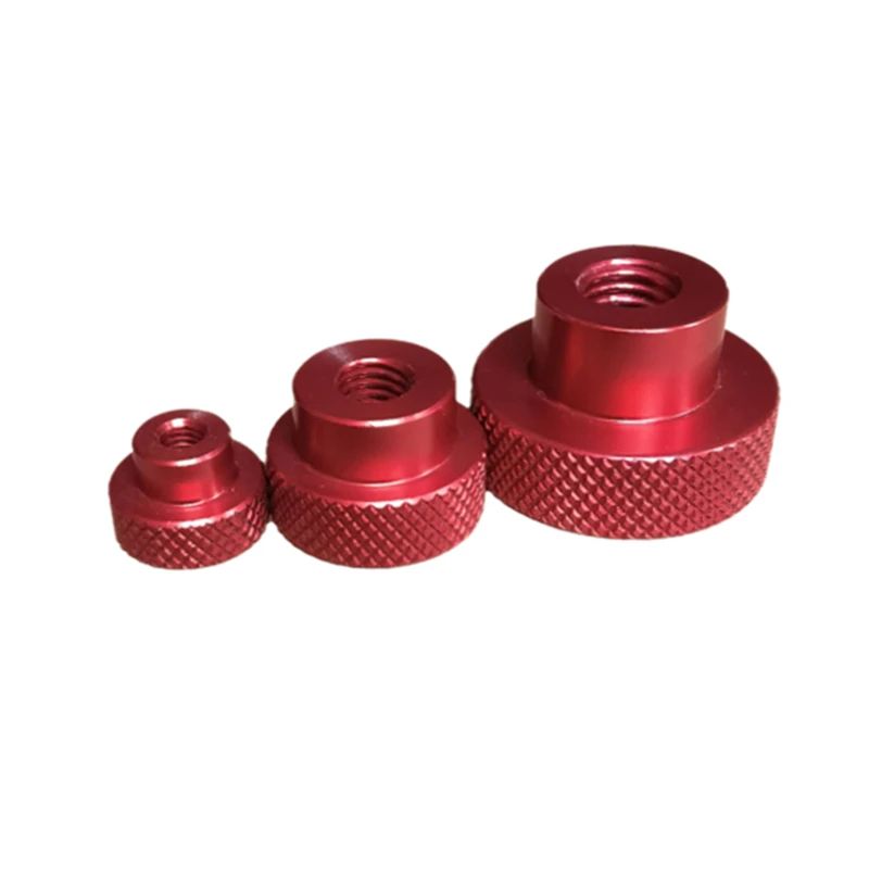 Aluminum alloy round knurled handwheel threaded hole M3 M4 M5 M6 M8 M10 screw handwheel