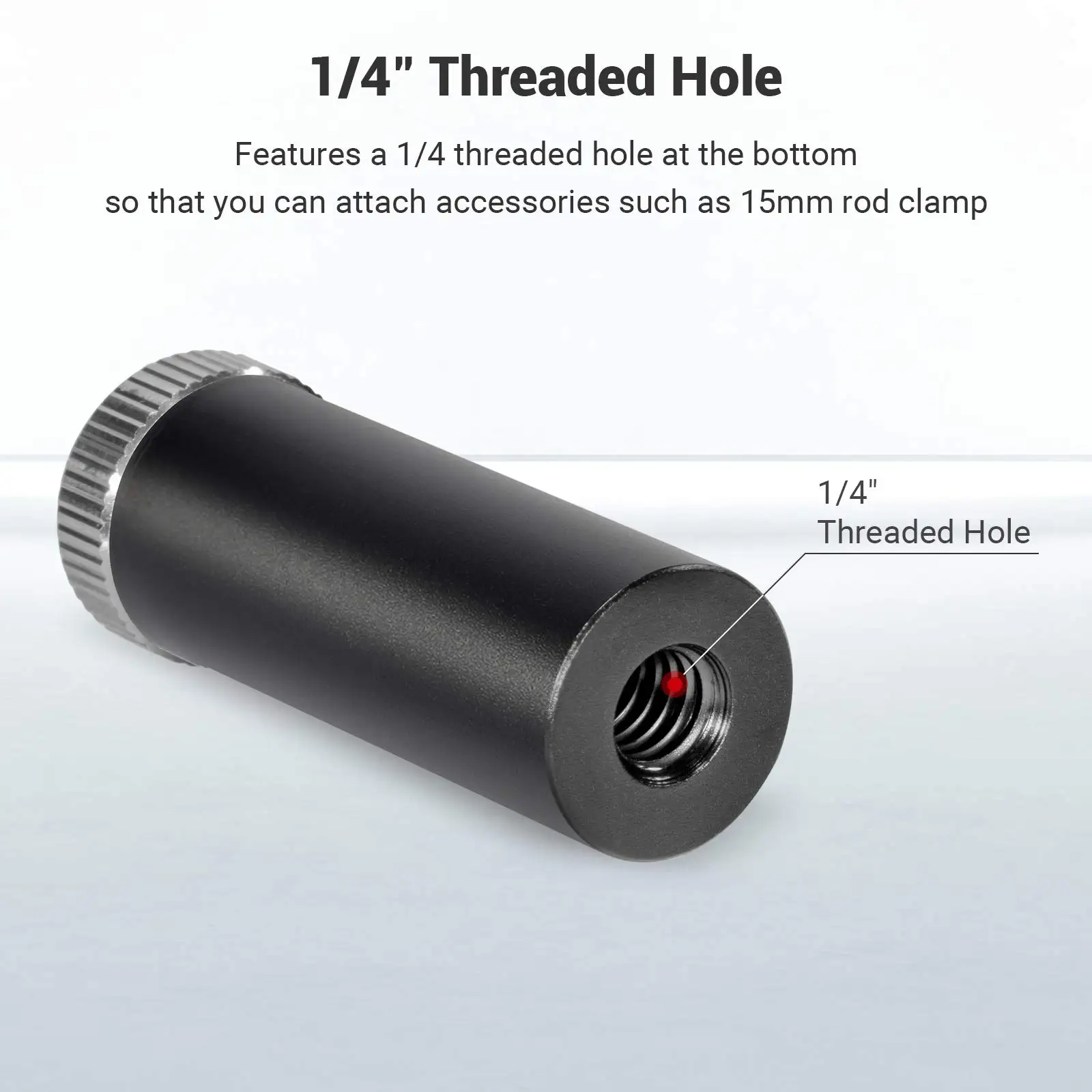 Standard Micro 15mm Rod 1.5 Inches Long with 1/4" Male Female Thread for Clamp M