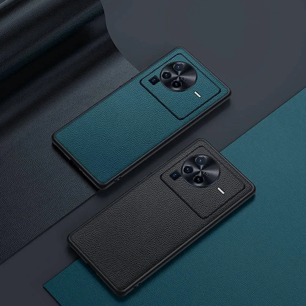 Genuine Leather Case For Vivo X80 X70 Pro 3d Lens Protective Coque For Vivo X Note S15 Pro Cover Luxury Real Leather Phone Shell
