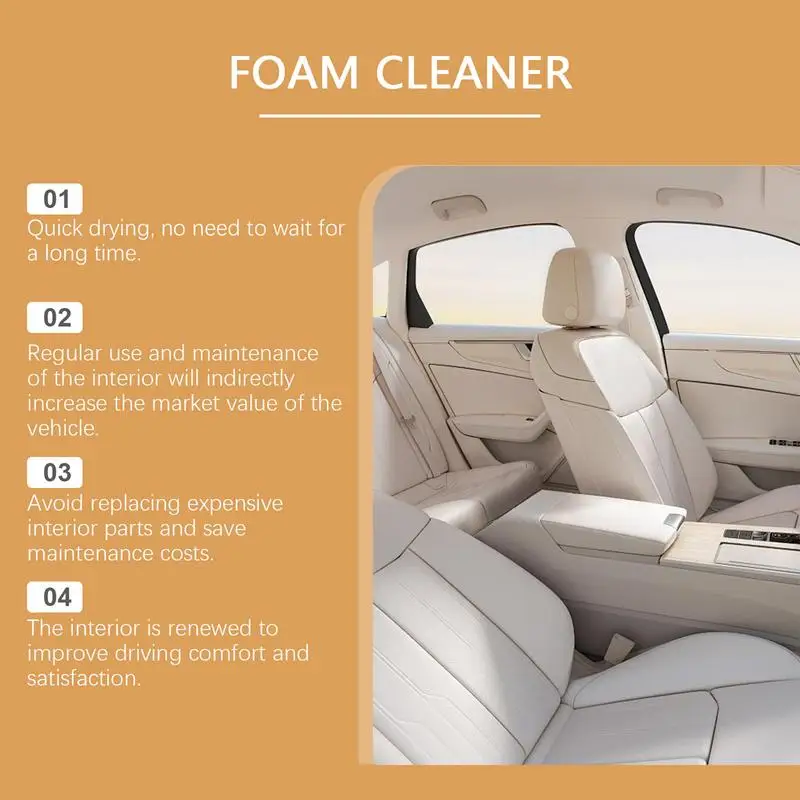 Multifunctional Foam Cleaner 200ml Foam Cleaning Spray Car Cleaner Seat Steering Wheel Powerful Decontamination Car Supplies