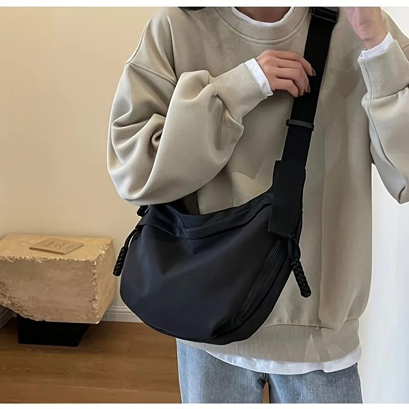 Oxford Cloth Crossbody Bag, Women's Casual Shoulder Bag with Multiple Compartments, Zipper Closure for Commuting, Work, Travel