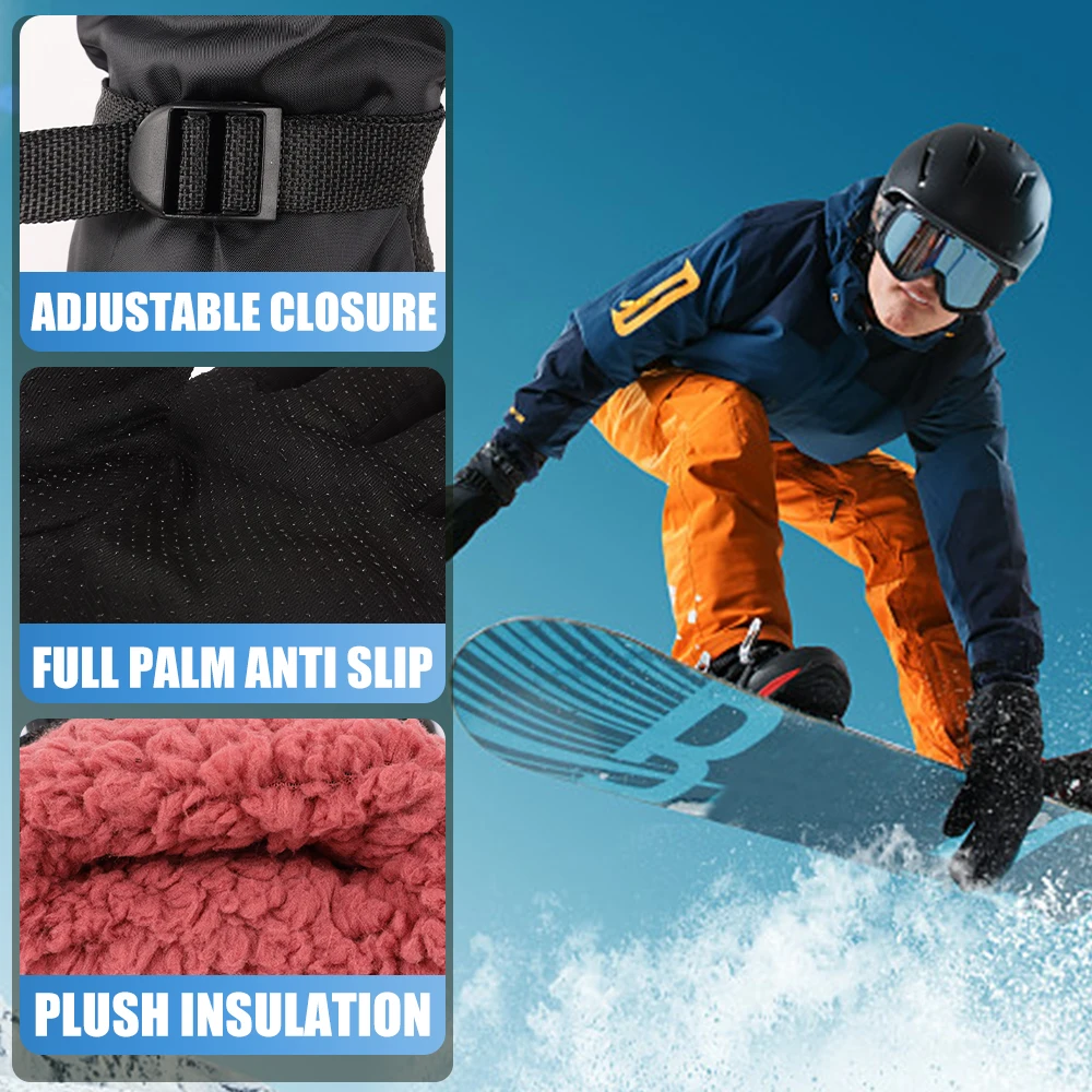 Ski Non-slip Warm Full Fingers Gloves Waterproof Men Motorbike Riding Gloves Woman TouchScreen Outdoor Sport Fleece Glove Winter cycling gloves warm gloves waterproof gloves full finger gloves