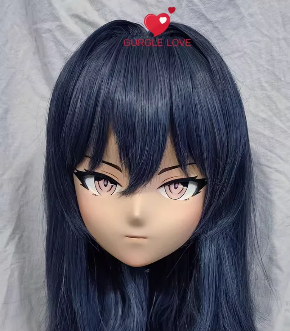 

(GLA04034)Customize Character Resin Half Head Japanese Animego Cosplay Crossdressing Doll Anime Kigurumi Mask With Eyes And Wig