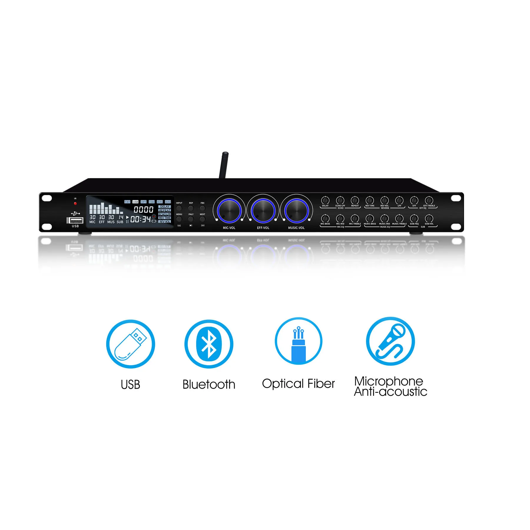 2024 FX50 노래방 사전 효과 KTV 전문 오디오 에코 효과 프로세서, DSP 오디오 프로세서