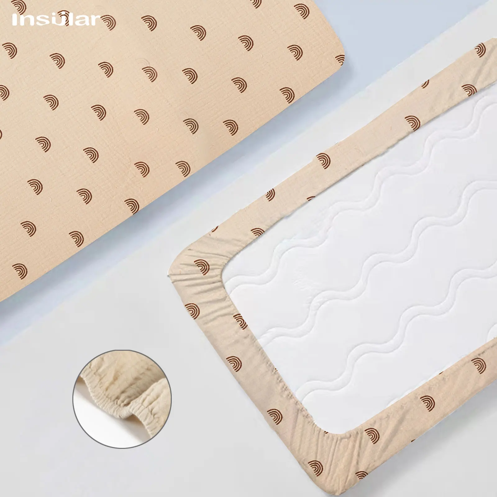 130x72cm Newborn Baby Fitted Crib Sheets Mini Cartoon Print Bed Sheet Baby Bed Mattress Covers for Unisex Boys Girls