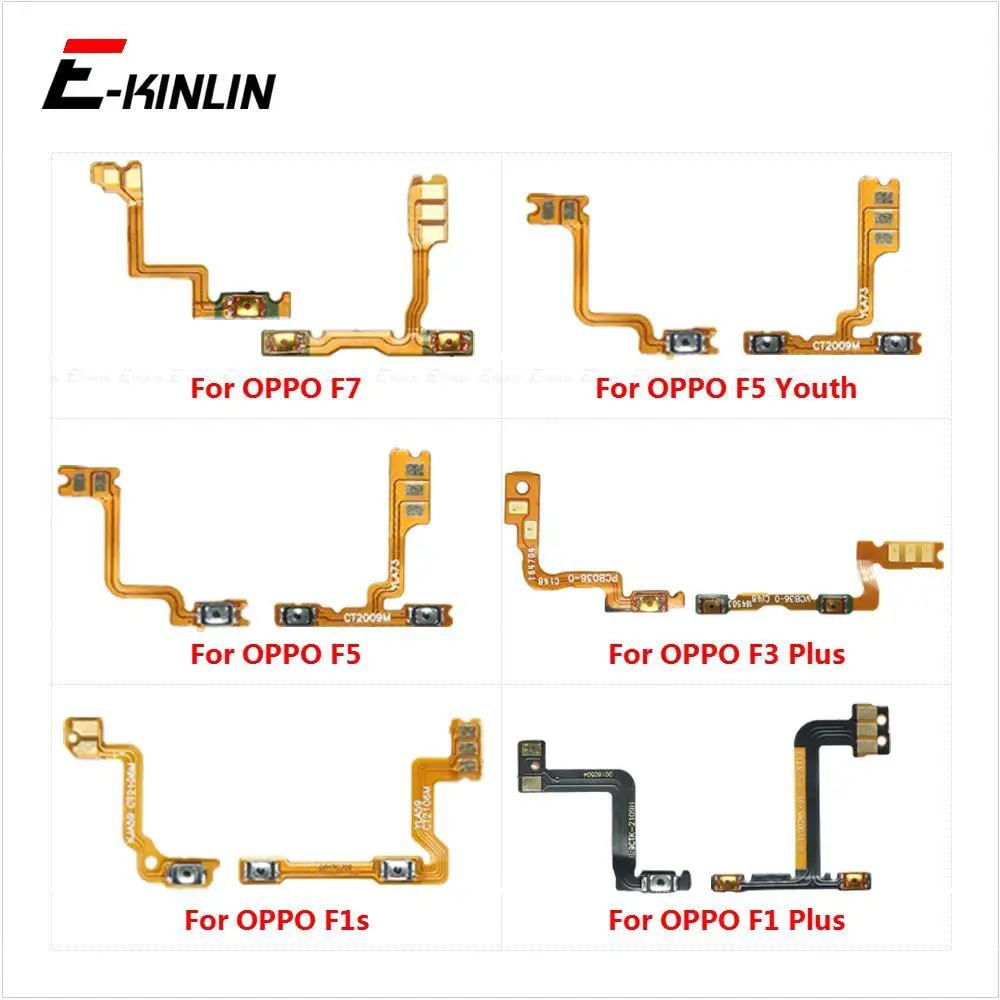 Volume Button ON OFF Key Mute Switch Power Silent Flex Cable For OPPO F1 F1s F3 Plus F5 Youth F7 Repair Parts