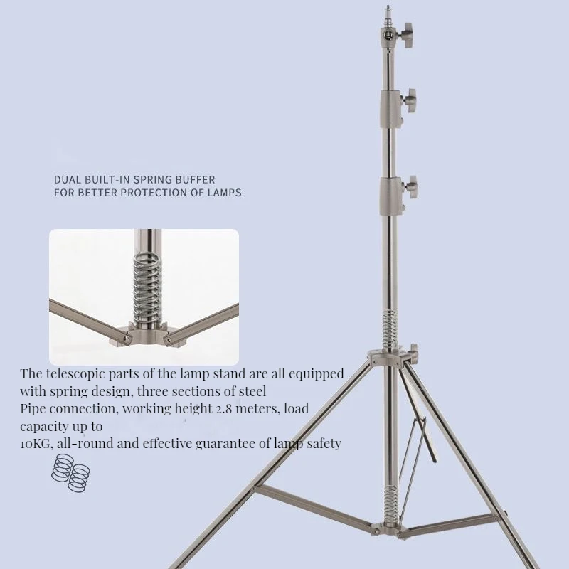 

2.8m 9FT Stainless Steel Photo Heavy Duty Video Studio Tripod Big Strong Support Stand For Photography Softbox LED Spot Light