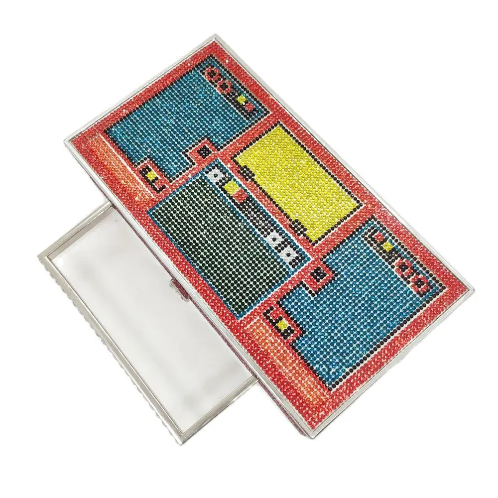 Chaliwini Color Diamonds Radio Evening Clutch Bag Women Bridal Wedding Metal Handle Shiny Rhinestone Purse And Handbags Designer