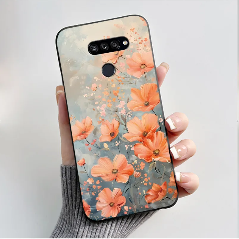 Fashionable Black Silicone Bumper Cover with Butterfly Flower Design - Soft Phone Case